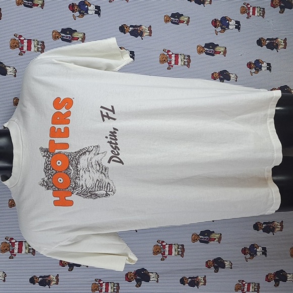 Vintage Hooters Destin FL official tags double-sided graphics white XL t-shirt - Picture 2 of 8